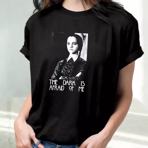 Classic T Shirt Dark is Afraid of Me Wednesday Addams Family 1