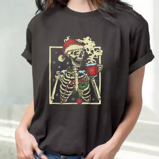 Classic T Shirt Dead Inside Skeleton Christmas Cute Xmas Shirts 1