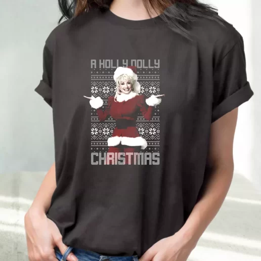 Classic T Shirt Dolly Parton Holly Dolly Christmas Cute Xmas Shirts 1