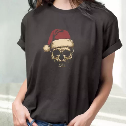 Classic T Shirt Father Christmas Santa Skull Cute Xmas Shirts 1