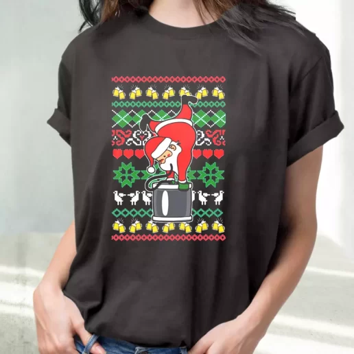 Classic T Shirt Funny Santa Claus Keg Stand Cute Xmas Shirts 1