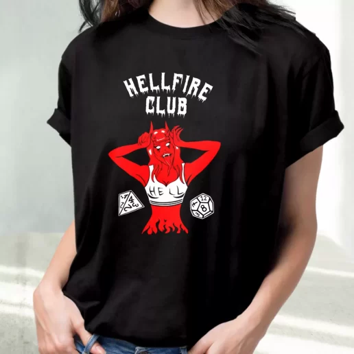 Classic T Shirt Hellfire Club Devil Stranger Things 1