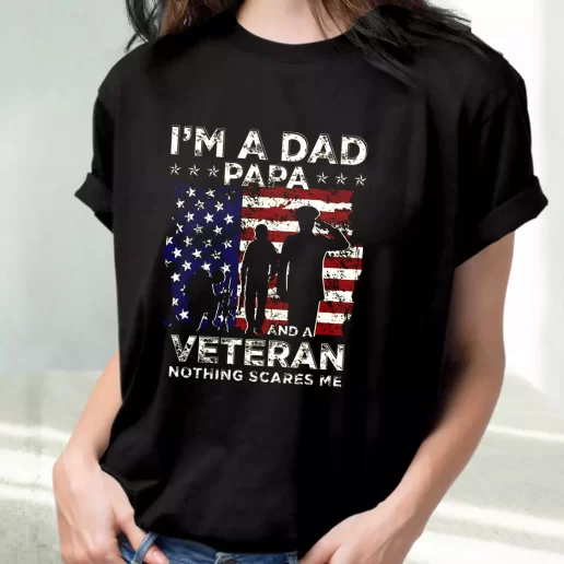 Classic T Shirt Im A Dad Papa And A Veteran Outfits For Veterans Day 1