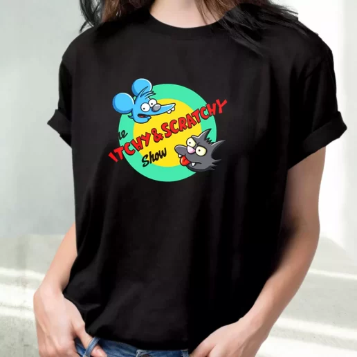 Classic T Shirt Itchy And Scratchy Show Rocket 1