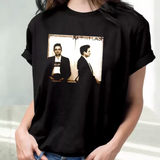 Classic T Shirt Johnny Cash Mugshot 1