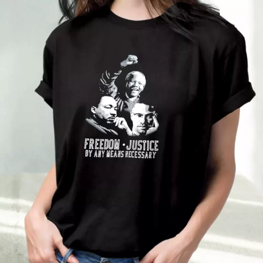 Classic T Shirt Malcolm X Martin Luther King Nelson Mandela Freedom Justice 1