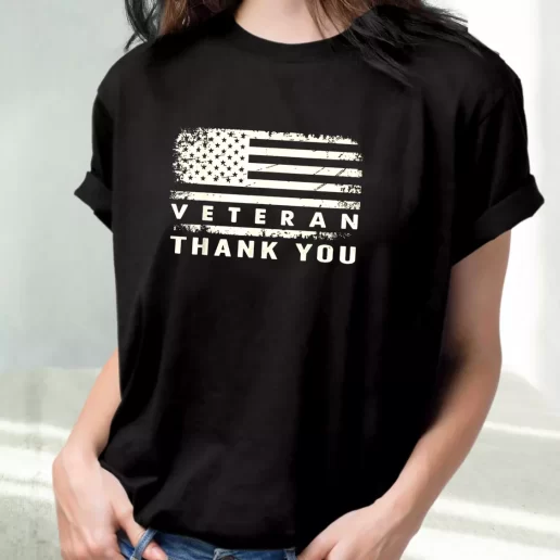 Classic T Shirt Patriotic American Flag Thank You Outfits For Veterans Day 1