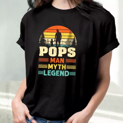 Classic T Shirt Pops The Man The Myth The Legend Sunset Amazing Father Day Gift 1