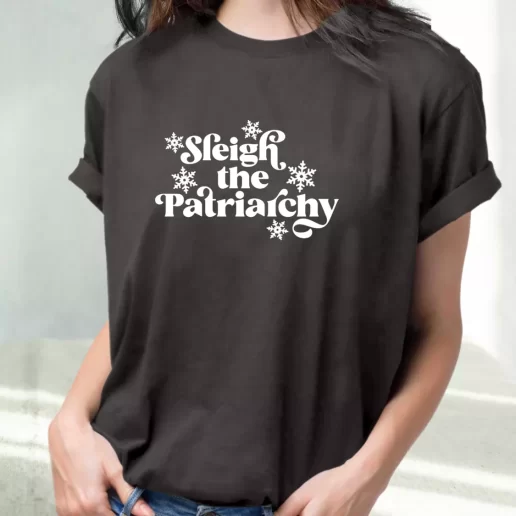 Classic T Shirt Sleigh the Patriarchy Cute Xmas Shirts 1