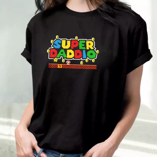 Classic T Shirt Super Daddio Mario Style Amazing Father Day Gift 1