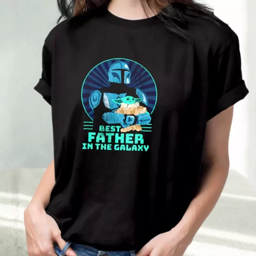 Classic T Shirt The Mandalorian And Grogu Best Father In The Galaxy Amazing Father Day Gift 1