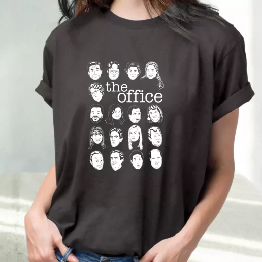 Classic T Shirt The US Office Character Faces Cute Xmas Shirts 1