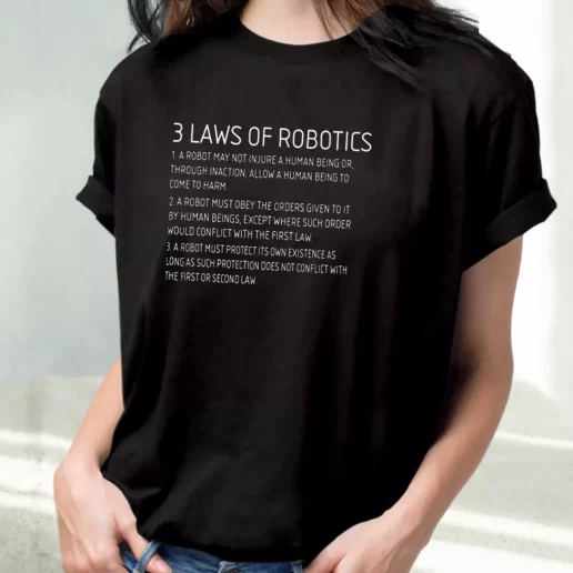 Classic T Shirt Three Laws Of Robotics 1