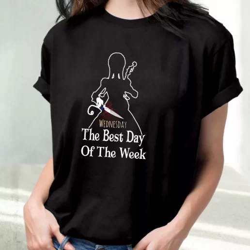 Classic T Shirt Wednesday Addams The Best Day Of The Week 1