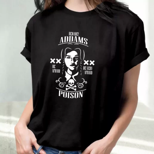 Classic T Shirt Wednesday Beware Addams Poison 1