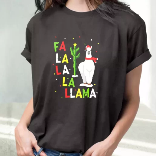 Classic T Shirt Xmas Falala Alpaca Funny Ugly Cute Xmas Shirts 1