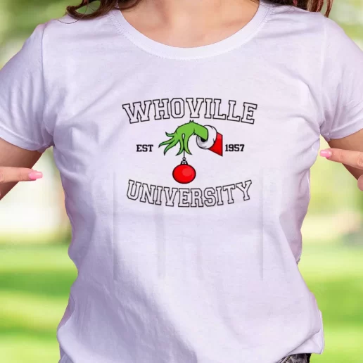 Cool T Shirt Grinch Whoville University Est 1957 Trendy Christmas Gift 1