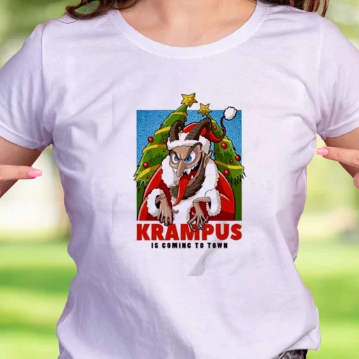 Cool T Shirt Krampus Is Coming To Town Trendy Christmas Gift 1
