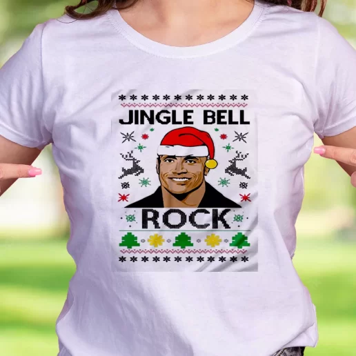 Cool T Shirt The Rock Jingle Bell Rock Trendy Christmas Gift 1