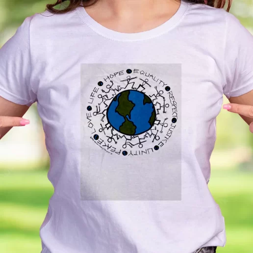 Cool T Shirt Vintage Justice Equality Unity Peace Earth Earth Day Gifts 1