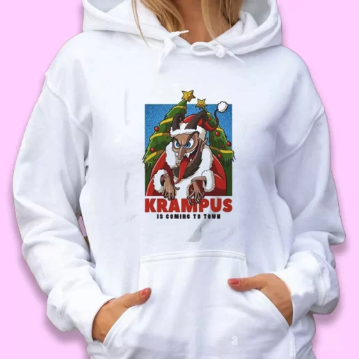 Cute Hoodie Krampus Is Coming To Town Xmas Gift Idea 1