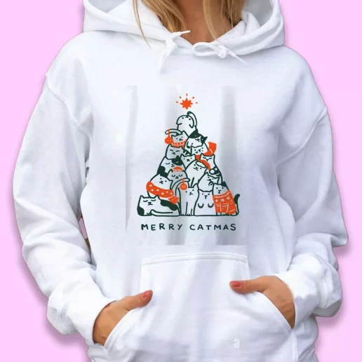 Cute Hoodie Merry Meowy Catmas Xmas Gift Idea 1