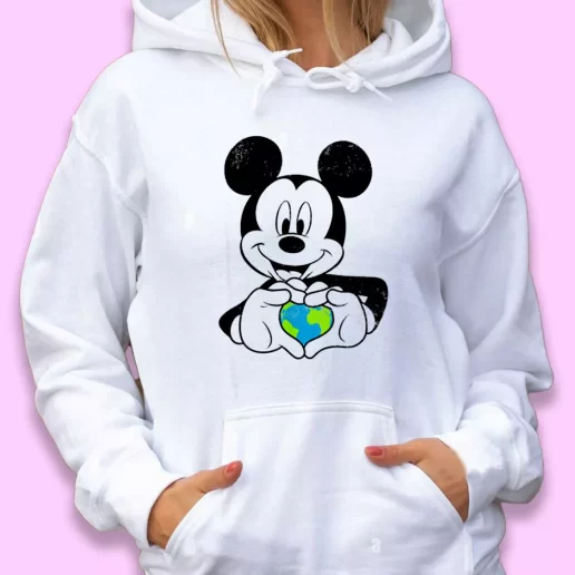 Cute Hoodie Mickey Holding Earth Happy Earth Day 1