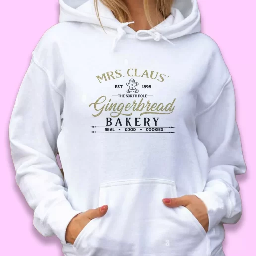 Cute Hoodie Mrs Claus Gingerbread Bakery Xmas Gift Idea 1