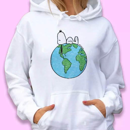Cute Hoodie Peanuts Snoopy On Top Of The World Happy Earth Day 1