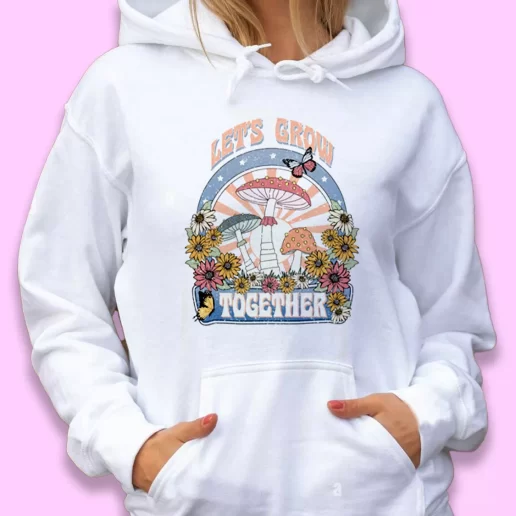 Cute Hoodie Plants Lets Grow Together Sublimation Happy Earth Day 1