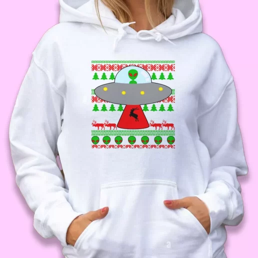 Cute Hoodie Ufo Alien Ugly Christmas Xmas Gift Idea 1