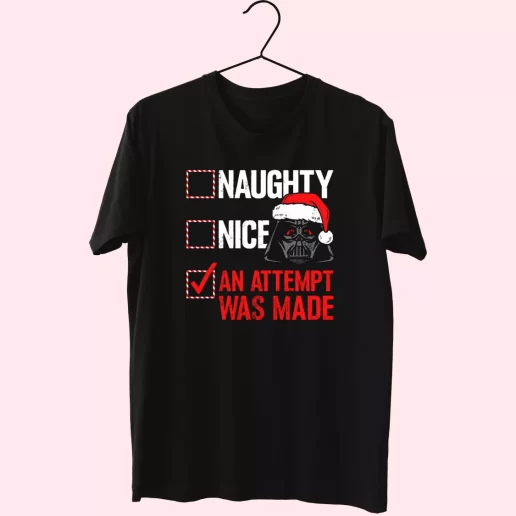 Darth Vader Naughty or Nice Checklist T Shirt Xmas Design 1