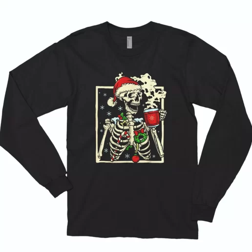 Dead Inside Skeleton Christmas Long Sleeve T Shirt Xmas Gift 1