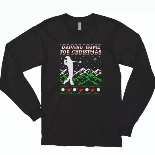 Driving Home For Christmas Golf Long Sleeve T Shirt Xmas Gift 1