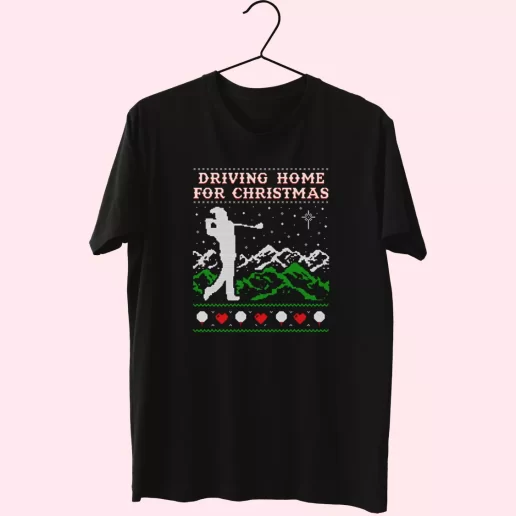 Driving Home For Christmas Golf T Shirt Xmas Design 1