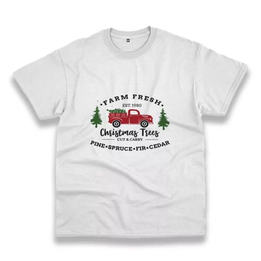 Farm Fresh Christmas Trees Truck Funny Christmas T Shirt 1