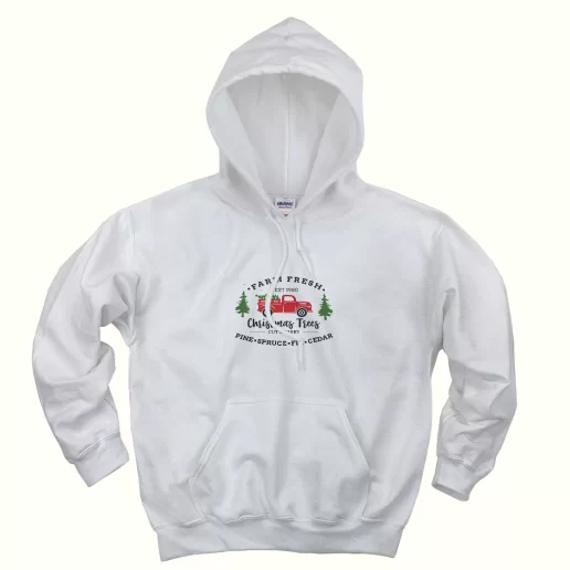 Farm Fresh Christmas Trees Truck Ugly Christmas Hoodie 1