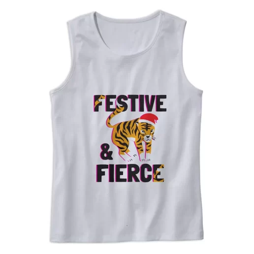 Festive And Fierce Gym Christmas Tank Top 1