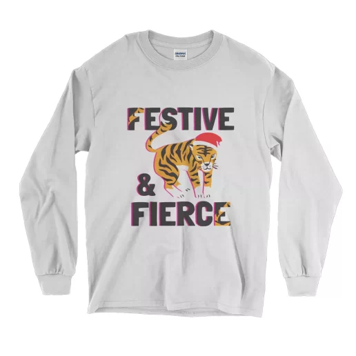 Festive And Fierce Long Sleeve T Shirt Christmas Outfit 1