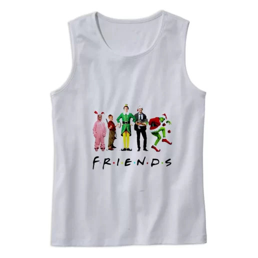 Friends Christmas Movie Watching Gym Christmas Tank Top 1