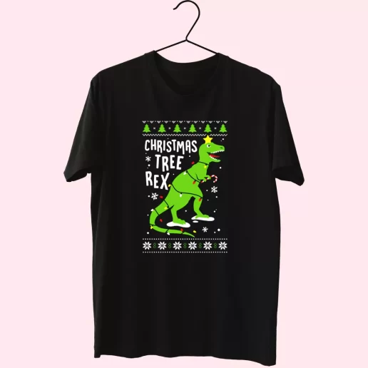 Funny Christmas Tree Rex T Rex T Shirt Xmas Design 1