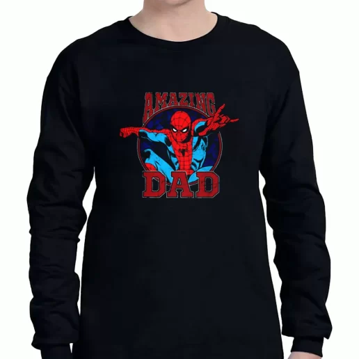 Graphic Long Sleeve T Shirt Amazing Dad Spiderman Style a Father Day Gift 1