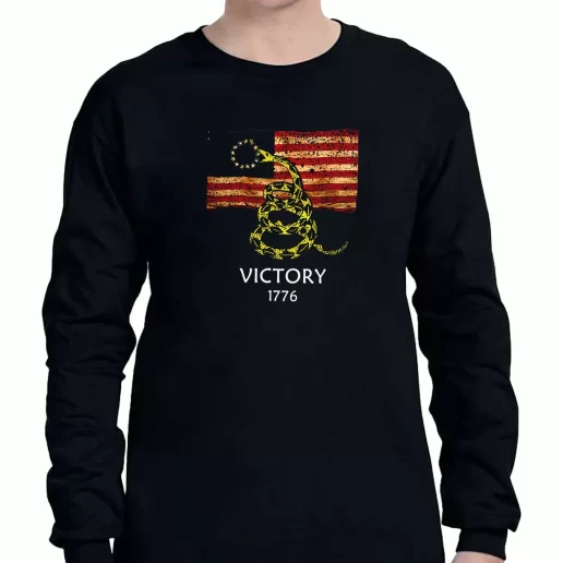 Graphic Long Sleeve T Shirt Betsy Ross Flag American Victory 1776 American Veterans Day 1