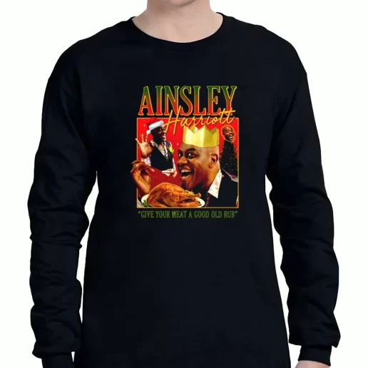 Graphic Long Sleeve T Shirt Christmas Ainsley Harriott Cooking Show Xmas Clothing Sale 1