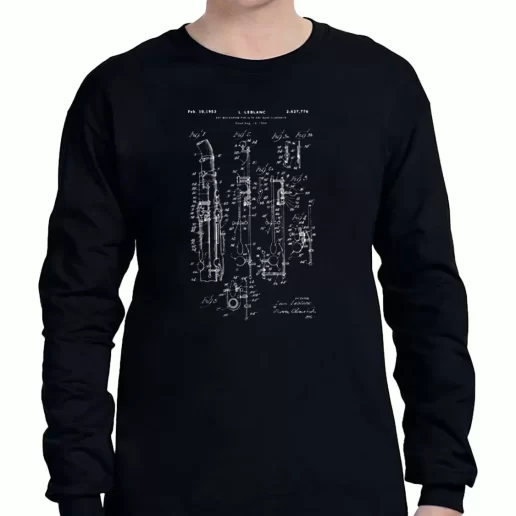 Graphic Long Sleeve T Shirt Clarinet Patent 1