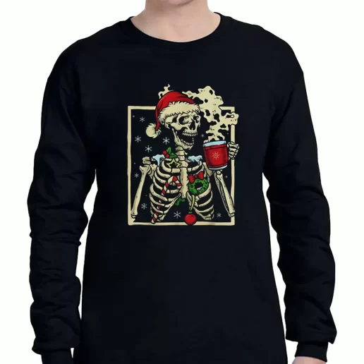 Graphic Long Sleeve T Shirt Dead Inside Skeleton Christmas Xmas Clothing Sale 1