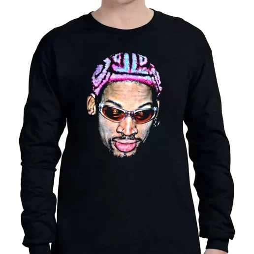 Graphic Long Sleeve T Shirt Dennis Rodman Rapper New Hair 1