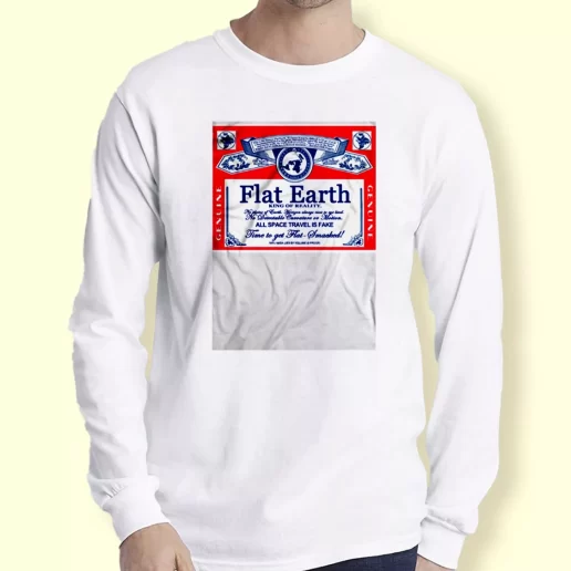 Graphic Long Sleeve T Shirt Flat Earth King Of Reality Gift For Earth Day 1