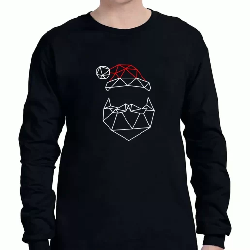 Graphic Long Sleeve T Shirt Geometric Santa Father Xmas Clothing Sale 1