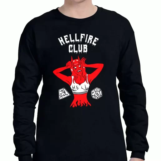 Graphic Long Sleeve T Shirt Hellfire Club Devil Stranger Things 1